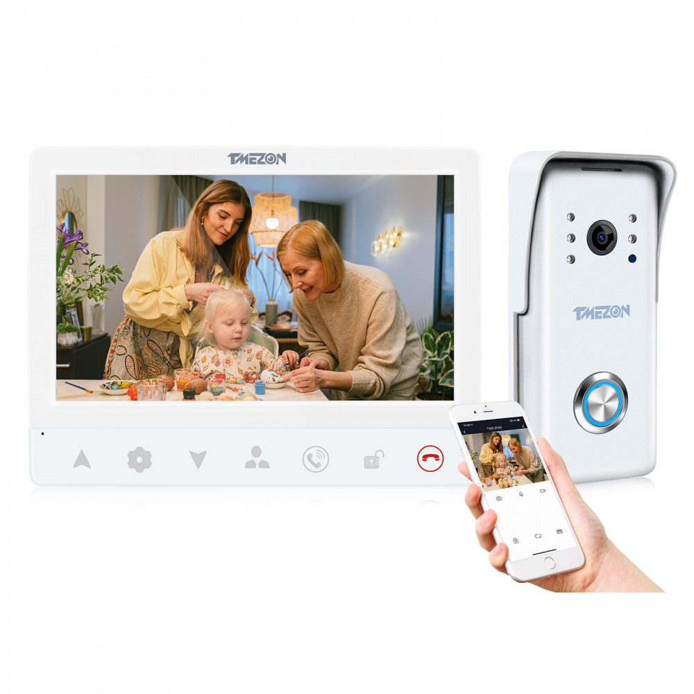 TMEZON video doorbell with 7" screen wifi support tuya app